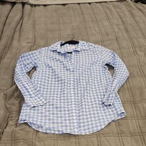Vineyard Vines Blue Checkered Women's Button Down Shirt Size 4!